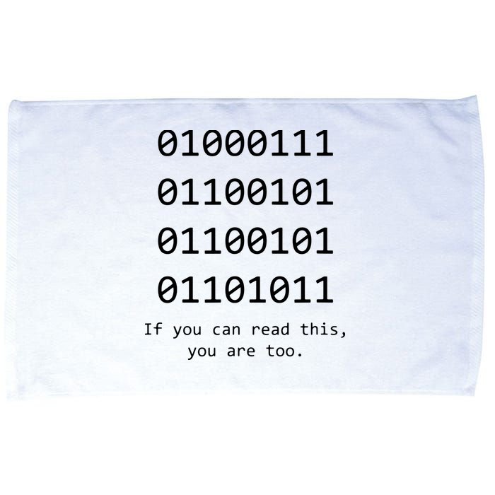 Funny Computer Binary Code Programmer Developer Geek Gift Microfiber Hand Towel