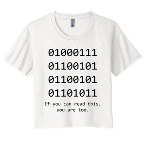 Funny Computer Binary Code Programmer Developer Geek Gift Women's Crop Top Tee