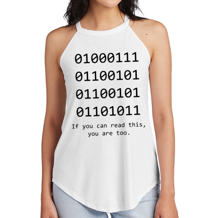 Funny Computer Binary Code Programmer Developer Geek Gift Women's Perfect Tri Rocker Tank