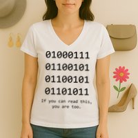Funny Computer Binary Code Programmer Developer Geek Gift Women's V-Neck T-Shirt