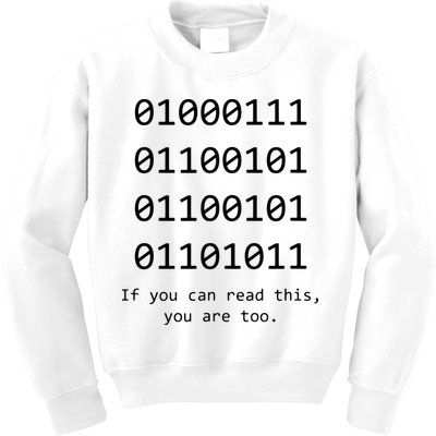 Funny Computer Binary Code Programmer Developer Geek Gift Kids Sweatshirt