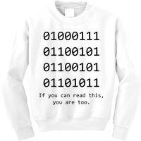 Funny Computer Binary Code Programmer Developer Geek Gift Kids Sweatshirt