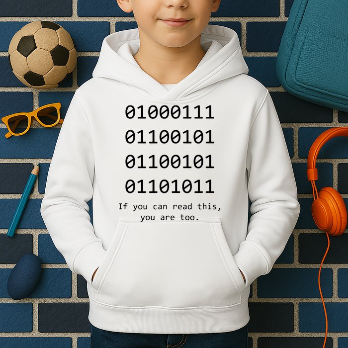 Funny Computer Binary Code Programmer Developer Geek Gift Kids Hoodie