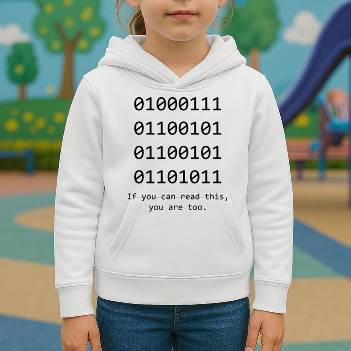 Funny Computer Binary Code Programmer Developer Geek Gift Kids Hoodie