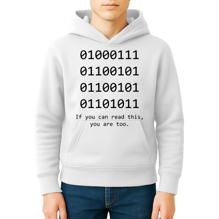 Funny Computer Binary Code Programmer Developer Geek Gift Kids Hoodie
