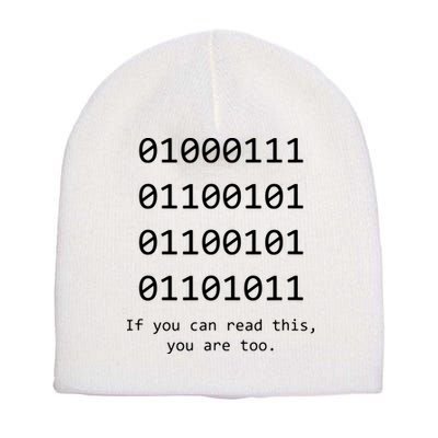 Funny Computer Binary Code Programmer Developer Geek Gift Short Acrylic Beanie