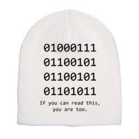 Funny Computer Binary Code Programmer Developer Geek Gift Short Acrylic Beanie