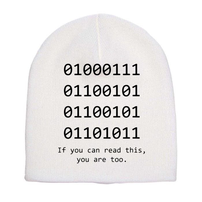 Funny Computer Binary Code Programmer Developer Geek Gift Short Acrylic Beanie