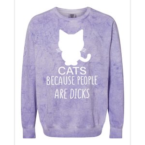 Funny Cat Because People Are Dicks Coffee For Cat Lovers Gift Colorblast Crewneck Sweatshirt