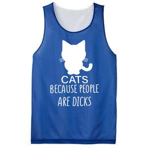 Funny Cat Because People Are Dicks Coffee For Cat Lovers Gift Mesh Reversible Basketball Jersey Tank