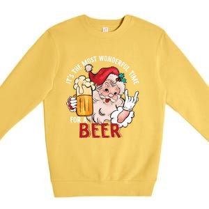 Funny Christmas Beer Meme For Ugly Christmas Beer Funny Gift Premium Crewneck Sweatshirt