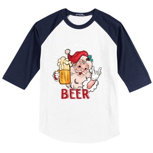 Funny Christmas Beer Meme For Ugly Christmas Beer Funny Gift Baseball Sleeve Shirt