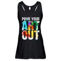 Funny Colorful Brain Art Teacher Artist for Student Painter Ladies Essential Flowy Tank