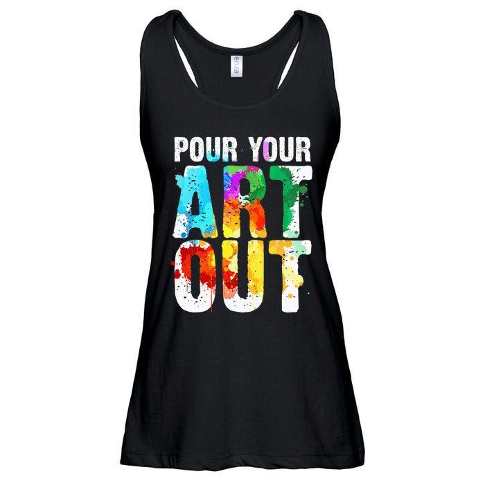 Funny Colorful Brain Art Teacher Artist for Student Painter Ladies Essential Flowy Tank