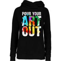 Funny Colorful Brain Art Teacher Artist for Student Painter Womens Funnel Neck Pullover Hood