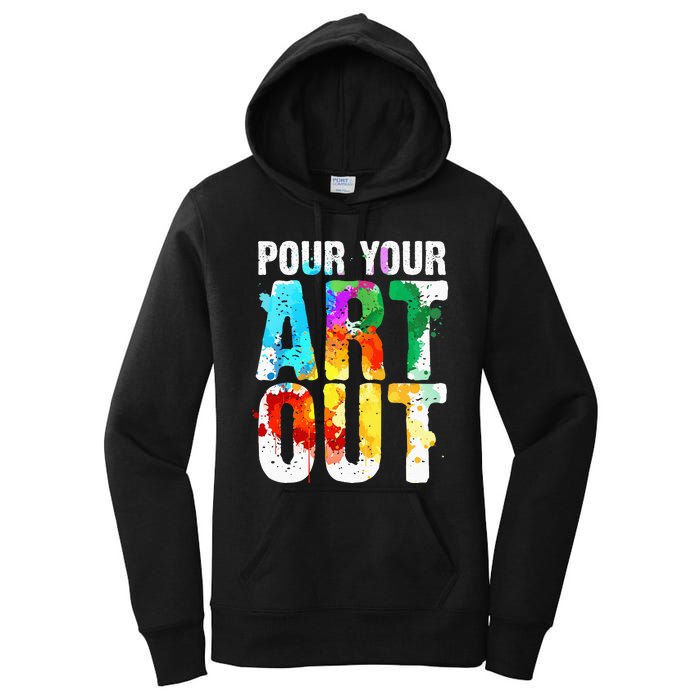 Funny Colorful Brain Art Teacher Artist for Student Painter Women's Pullover Hoodie