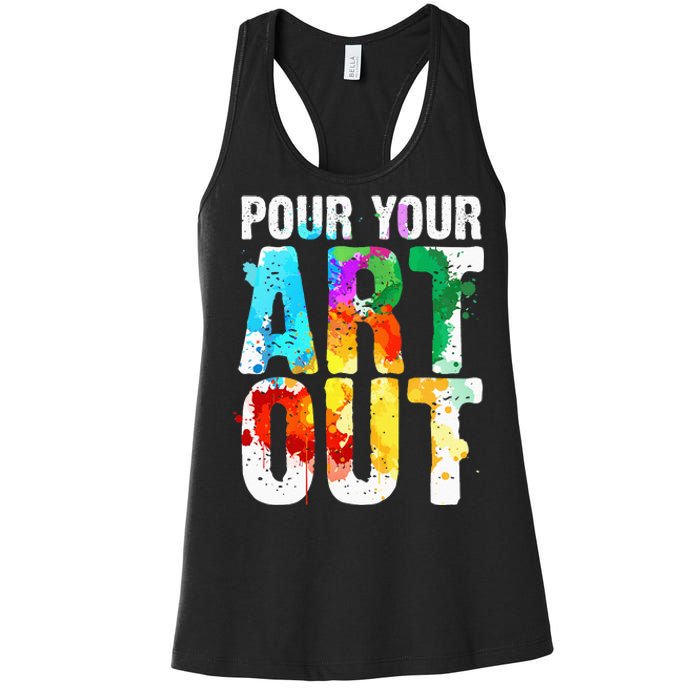 Funny Colorful Brain Art Teacher Artist for Student Painter Women's Racerback Tank