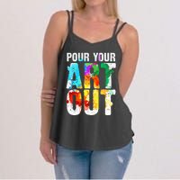 Funny Colorful Brain Art Teacher Artist for Student Painter Women's Strappy Tank