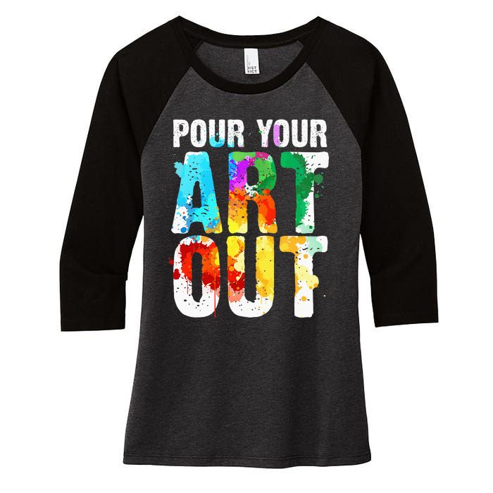 Funny Colorful Brain Art Teacher Artist for Student Painter Women's Tri-Blend 3/4-Sleeve Raglan Shirt