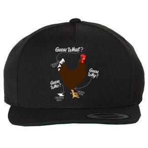 Funny Chicken Butt Guess Why Farm Farming Hens Roaster Wool Snapback Cap