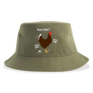 Funny Chicken Butt Guess Why Farm Farming Hens Roaster Sustainable Bucket Hat