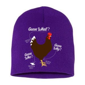 Funny Chicken Butt Guess Why Farm Farming Hens Roaster Short Acrylic Beanie