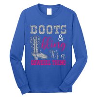 Funny Cowgirl Boots Bling Women Gift Country Life Long Sleeve Shirt