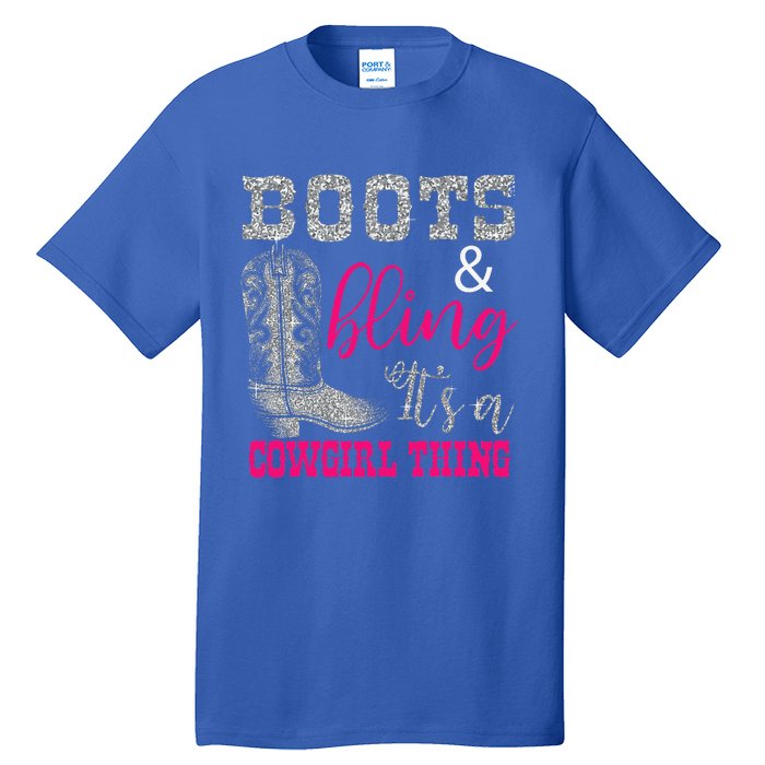 Funny Cowgirl Boots Bling Women Gift Country Life Tall T-Shirt