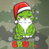 Funny Christmas Bruh Grumpy Grinch Cat Legacy Tie Dye Trucker Hat