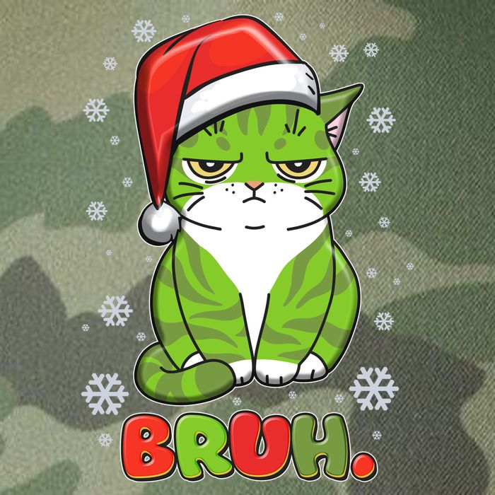 Funny Christmas Bruh Grumpy Grinch Cat Legacy Tie Dye Trucker Hat