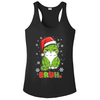 Funny Christmas Bruh Grumpy Grinch Cat Ladies PosiCharge Competitor Racerback Tank