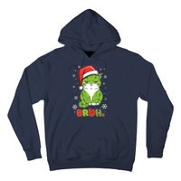 Funny Christmas Bruh Grumpy Grinch Cat Hoodie