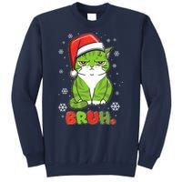 Funny Christmas Bruh Grumpy Grinch Cat Sweatshirt