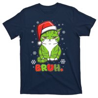 Funny Christmas Bruh Grumpy Grinch Cat T-Shirt