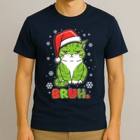 Funny Christmas Bruh Grumpy Grinch Cat T-Shirt