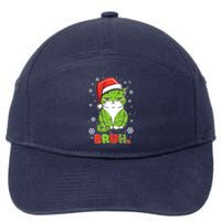 Funny Christmas Bruh Grumpy Grinch Cat 7-Panel Snapback Hat