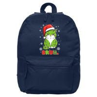 Funny Christmas Bruh Grumpy Grinch Cat 16 in Basic Backpack