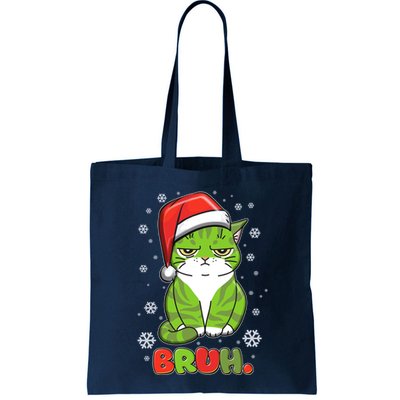 Funny Christmas Bruh Grumpy Grinch Cat Bag