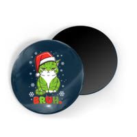 Funny Christmas Bruh Grumpy Grinch Cat Magnet
