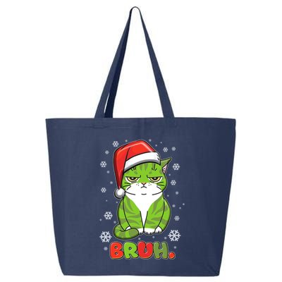 Funny Christmas Bruh Grumpy Grinch Cat 25L Jumbo Tote