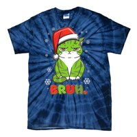 Funny Christmas Bruh Grumpy Grinch Cat Tie-Dye T-Shirt