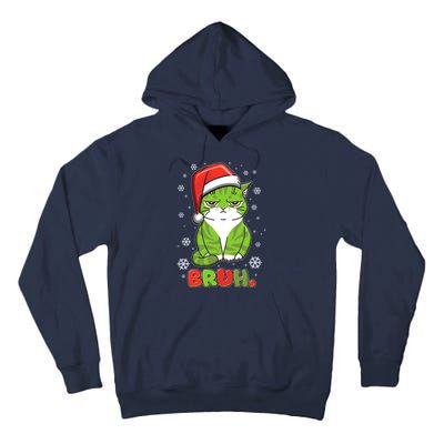 Funny Christmas Bruh Grumpy Grinch Cat Tall Hoodie