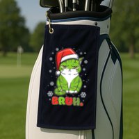 Funny Christmas Bruh Grumpy Grinch Cat Golf Towel
