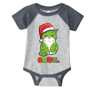 Funny Christmas Bruh Grumpy Grinch Cat Infant Baby Jersey Bodysuit