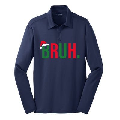 Funny Christmas Bruh Xmas Bruh Silk Touch Performance Long Sleeve Polo