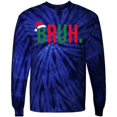 Funny Christmas Bruh Xmas Bruh Tie-Dye Long Sleeve Shirt