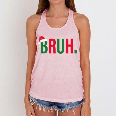 Funny Christmas Bruh Xmas Bruh Women's Knotted Racerback Tank