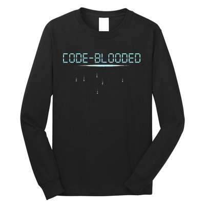 Funny Code Blooded Computer Software Programmer Binary Tree Long Sleeve Shirt