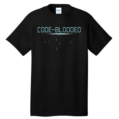 Funny Code Blooded Computer Software Programmer Binary Tree Tall T-Shirt