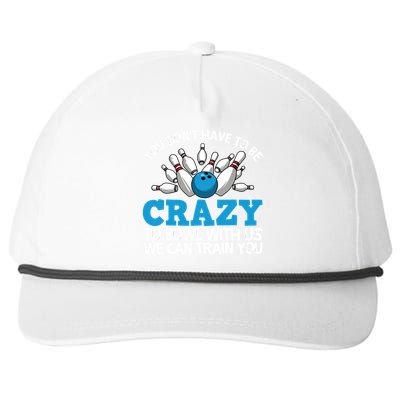 Funny Crazy Bowling Gift Bowlers Ten Pin Players Men Women Snapback Five-Panel Rope Hat